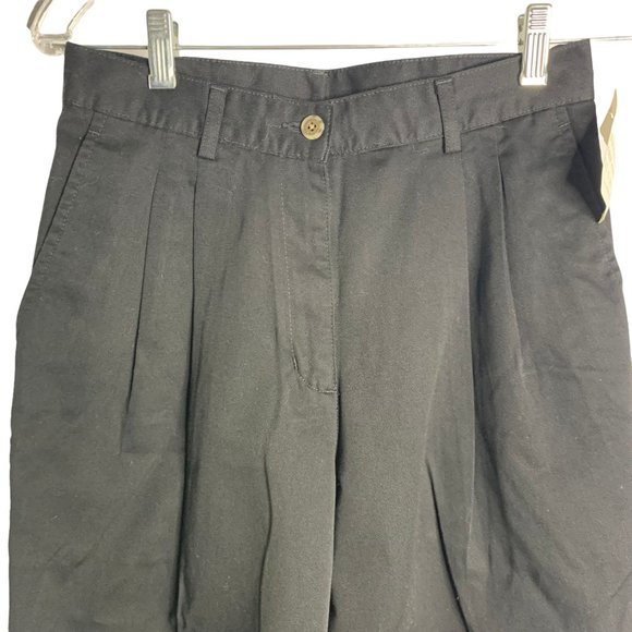 Vintage LL Bean Pleated Front Pants 6P Black Pockets Button Zip Deadstock - Picture 2 of 6